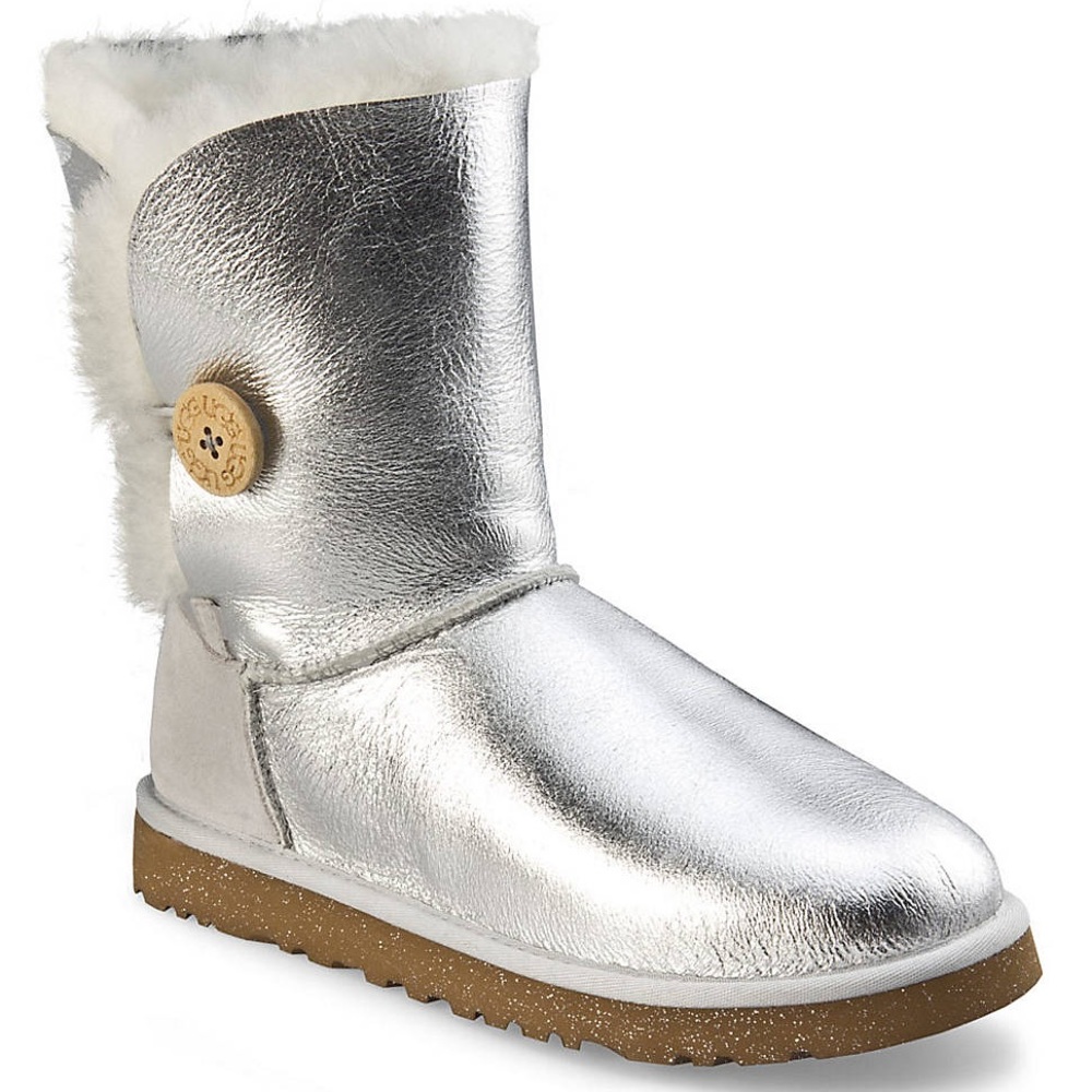 UGG BAILEY METALLIC SILVER BOOTS